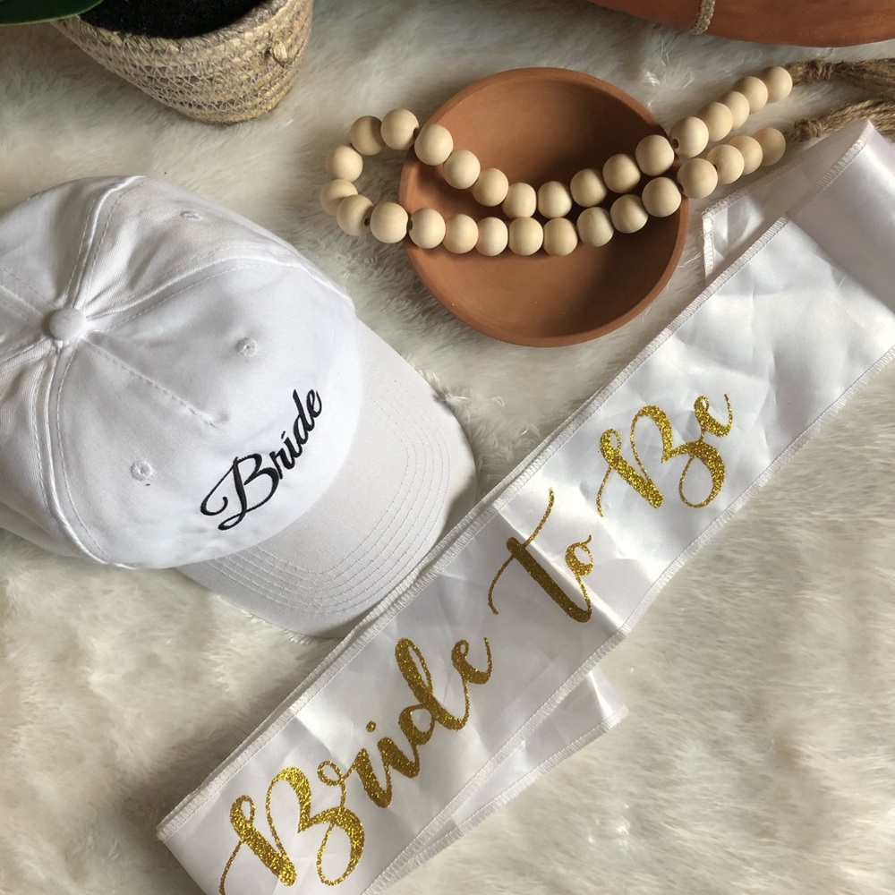 Bride Hat & Bridal Sash